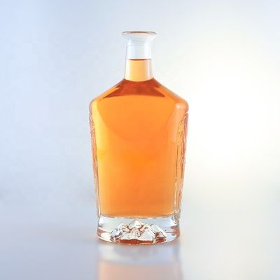 Garrafa de vidro para gin rum champanhe brandy e uísque com logotipo personalizado