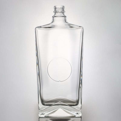 Espiritos de vidro garrafa 750ml Gin Rum Tequila Vodka Whiskey com vidro claro e cortiça