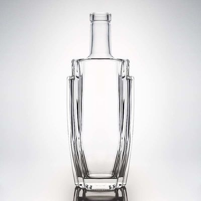Vidro de qualidade alimentar 700ml 750ml Rum Vodka Whisky Tequila Gin Botella com tampa personalizada