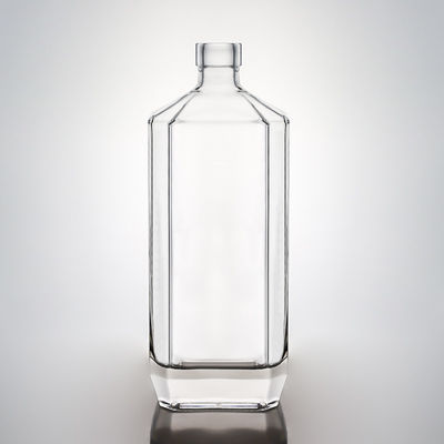 Vidro de qualidade alimentar 700ml 750ml Rum Vodka Whisky Tequila Gin Botella com tampa personalizada