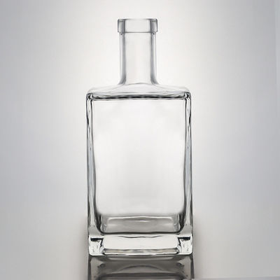 Vidro de qualidade alimentar 700ml 750ml Rum Vodka Whisky Tequila Gin Botella com tampa personalizada