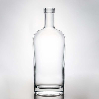 Garrafa de vidro de 700 ml clara ou personalizada para licor rum vodka uísque tequila e gin