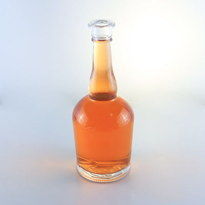 Tequila Rum Champagne Brandy Whisky Garrafa de vidro com pescoço longo e superfície decal