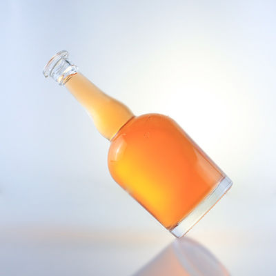 Tequila Rum Champagne Brandy Whisky Garrafa de vidro com pescoço longo e superfície decal