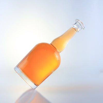Tequila Rum Champagne Brandy Whisky Garrafa de vidro com pescoço longo e superfície decal