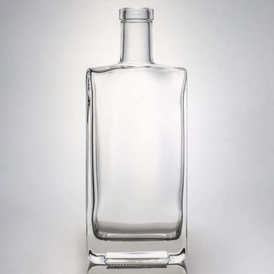 Material do colarinho Vidro 700 ml Quadrado Super Flint Glass Flask para Vodka Gin Rum Whisky