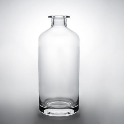 Material de colarinho de vidro de forma personalizada Fabricação de garrafas de bebidas alcoólicas com tampões personalizados
