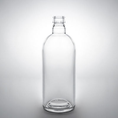 Material de colarinho de vidro de forma personalizada Fabricação de garrafas de bebidas alcoólicas com tampões personalizados