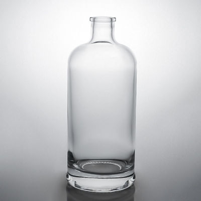 Material de colarinho de vidro de forma personalizada Fabricação de garrafas de bebidas alcoólicas com tampões personalizados