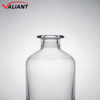 Garrafa de vidro para gin rum champanhe brandy uísque pescoço curto limpo ou personalizado