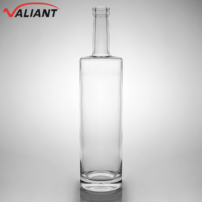 Garrafa de vidro para bebidas industriais para gin rum brandy whisky 750 ml straight shoulder
