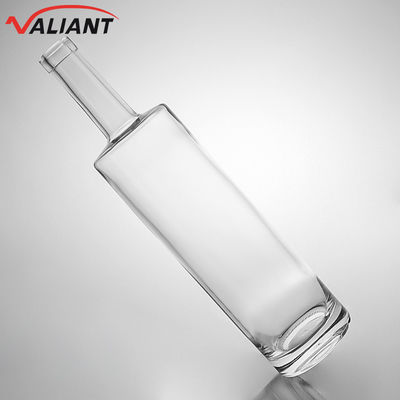 Garrafa de vidro para bebidas industriais para gin rum brandy whisky 750 ml straight shoulder