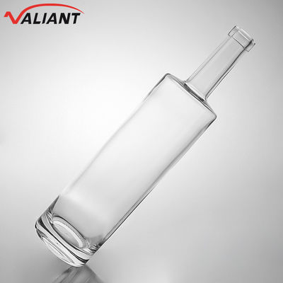 Garrafa de vidro para bebidas industriais para gin rum brandy whisky 750 ml straight shoulder