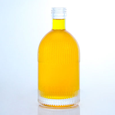 Garrafa de vidro industrial de bebidas alcoólicas com tiras de tampa de parafuso e logotipo personalizado