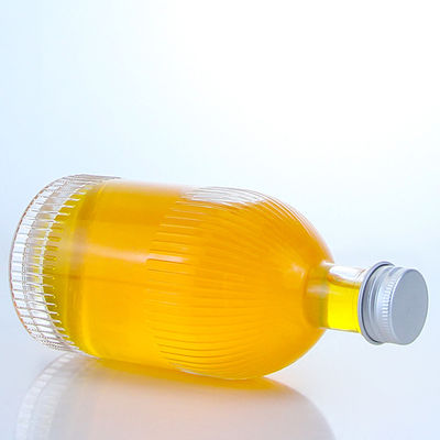Garrafa de vidro industrial de bebidas alcoólicas com tiras de tampa de parafuso e logotipo personalizado