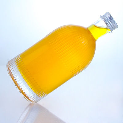 Garrafa de vidro industrial de bebidas alcoólicas com tiras de tampa de parafuso e logotipo personalizado