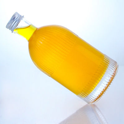 Garrafa de vidro industrial de bebidas alcoólicas com tiras de tampa de parafuso e logotipo personalizado