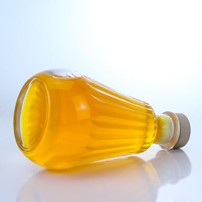Garrafa de vidro redonda com tampa de cortiça e logotipo personalizado para rum Vodka Whisky Tequila Gin