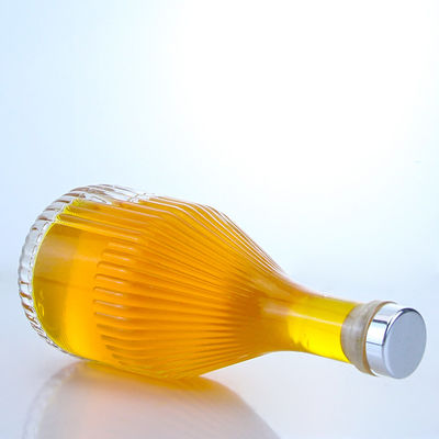 Vidro de forma redonda 500 ml Rum Vodka Whiskey Tequila Gin Botelho com tampa de cortiça