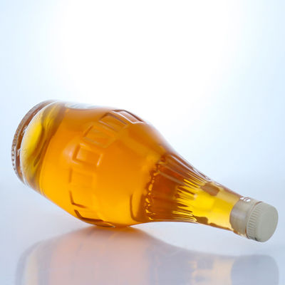 700 ml de garrafa de vidro de flint transparente de design sofisticado para champanhe de forma única e vazia