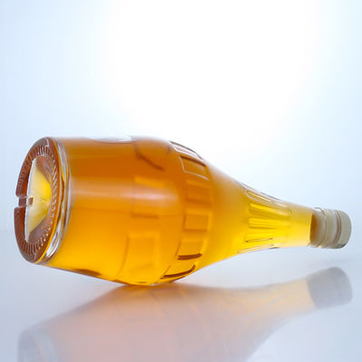 700 ml de garrafa de vidro de flint transparente de design sofisticado para champanhe de forma única e vazia