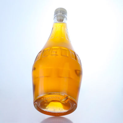 700 ml de garrafa de vidro de flint transparente de design sofisticado para champanhe de forma única e vazia