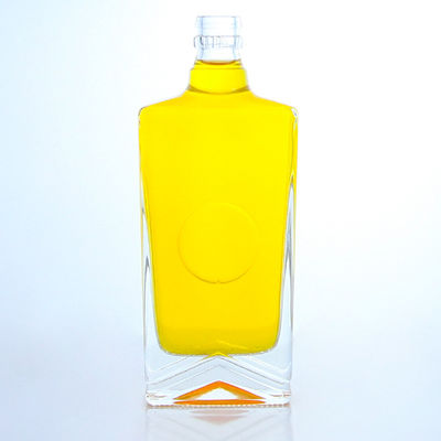 Liquor Industrial garrafa de vidro quadrada com tampa de guala e capacidade personalizável