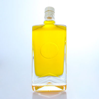 Liquor Industrial garrafa de vidro quadrada com tampa de guala e capacidade personalizável