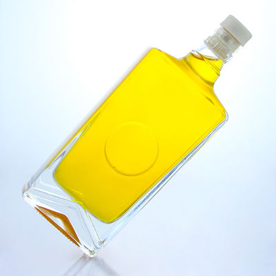 Liquor Industrial garrafa de vidro quadrada com tampa de guala e capacidade personalizável