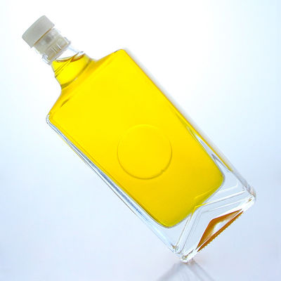 Liquor Industrial garrafa de vidro quadrada com tampa de guala e capacidade personalizável