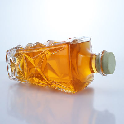 Desenho exclusivo 800ml garrafa de vidro para cerveja Gin Rum Champagne Brandy Whisky Clear Flint