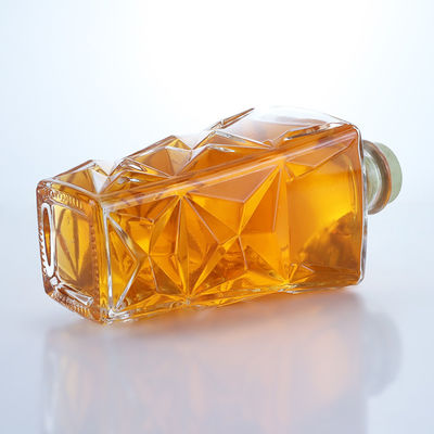 Desenho exclusivo 800ml garrafa de vidro para cerveja Gin Rum Champagne Brandy Whisky Clear Flint