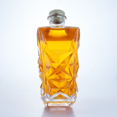 Desenho exclusivo 800ml garrafa de vidro para cerveja Gin Rum Champagne Brandy Whisky Clear Flint