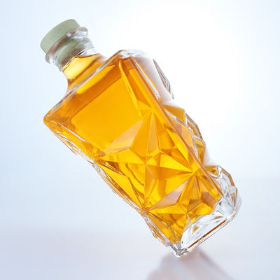 Desenho exclusivo 800ml garrafa de vidro para cerveja Gin Rum Champagne Brandy Whisky Clear Flint