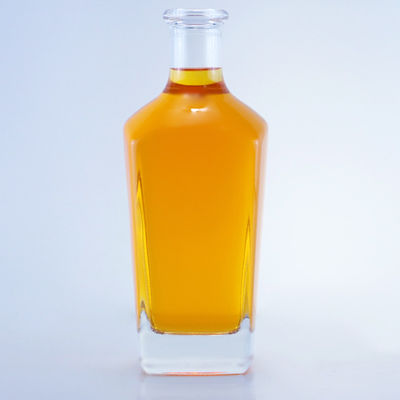 Cor da garrafa Claras 750 ml Garrafa de vidro de forma única para Gin Rum Champagne Brandy Whisky