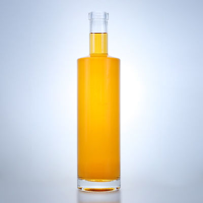 700 ml de garrafa de vidro cilíndrica para brandy whisky gin rum champanhe