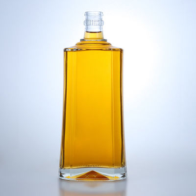 Logotipo personalizado Garrafa de vidro de pedra transparente de 500 ml para gin rum champanhe brandy uísque licor