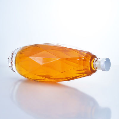 Garrafa de vidro transparente de design exclusivo para Tequila Gin Rum Champagne Brandy Whisky 750ml