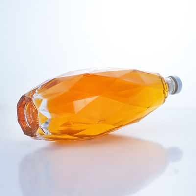 Garrafa de vidro transparente de design exclusivo para Tequila Gin Rum Champagne Brandy Whisky 750ml