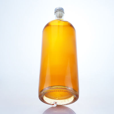 Tequila Vodka Rum Whisky Liquor Garrafa de vidro com cortiça 1000 ml em forma de cilindro de pedra