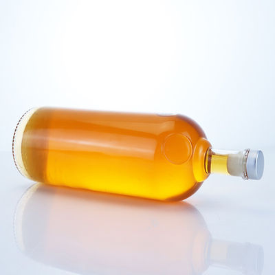 Tequila Vodka Rum Whisky Liquor Garrafa de vidro com cortiça 1000 ml em forma de cilindro de pedra
