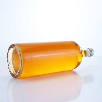 Tequila Vodka Rum Whisky Liquor Garrafa de vidro com cortiça 1000 ml em forma de cilindro de pedra