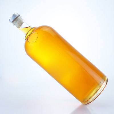 Tequila Vodka Rum Whisky Liquor Garrafa de vidro com cortiça 1000 ml em forma de cilindro de pedra