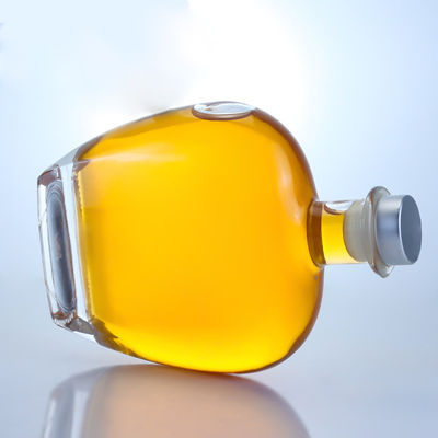Garrafa de vidro redonda e clara para gin rum champanhe brandy whisky 700 ml