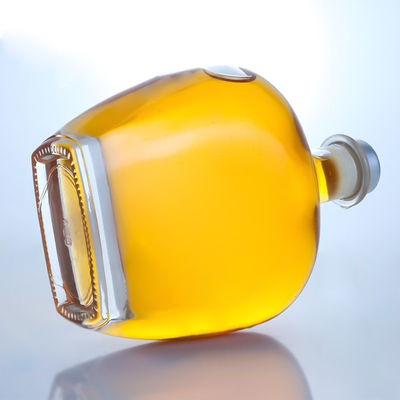 Garrafa de vidro redonda e clara para gin rum champanhe brandy whisky 700 ml