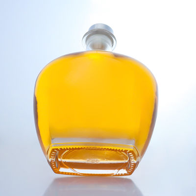 Garrafa de vidro redonda e clara para gin rum champanhe brandy whisky 700 ml