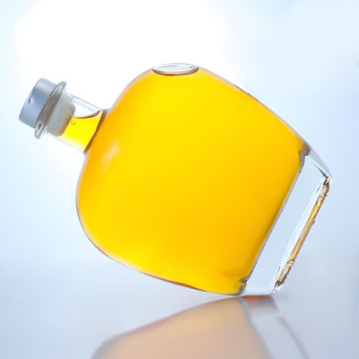 Garrafa de vidro redonda e clara para gin rum champanhe brandy whisky 700 ml
