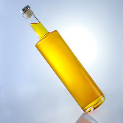 750 ml garrafa de vidro de pedra alta para champanhe gin rum brandy tequila uísque licor T-cortiça