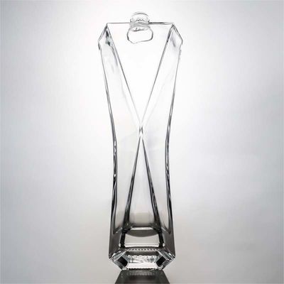 Brandy Champagne Gin Tequila Garrafa de vidro 700ml com tampa de cortiça e logotipo personalizado