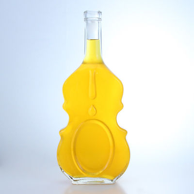 Garrafa de vidro de manuseio de superfície para vinho e bebidas 350 ml 500 ml 750 ml Capacidade